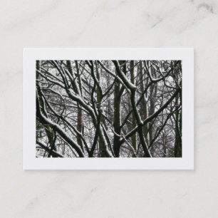Zweige mit Schnee, Mini-Foto Visitenkarte