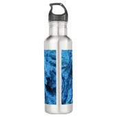 Zweige mit Schnee- und Frostkristallen bedeckt Edelstahlflasche (Rückseite)