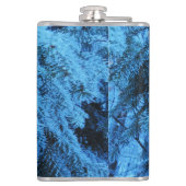 Zweige mit Schnee- und Frostkristallen bedeckt Flachmann (Rückseite)