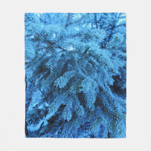 Zweige mit Schnee- und Frostkristallen bedeckt Fleecedecke