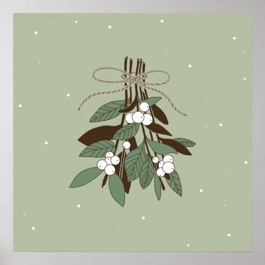 Zweige mit Schneebeeren Poster (Vorne)