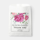 Zweige Rosa Blume und Typografie Hochzeit Geschenktütchen (Vorderseite)