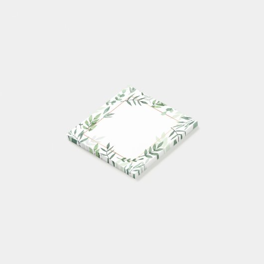 Zweige und Blätter Gerahmt Post-it Klebezettel (angewinkelt)