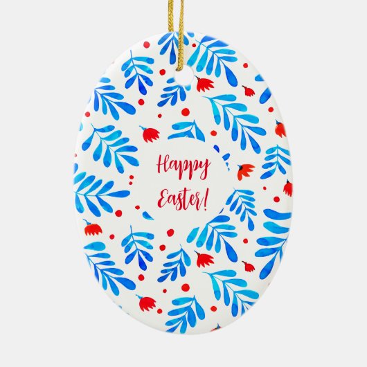 Zweige und Blume der Aquarellbilder Osterzeit Keramik Ornament (Hinten)