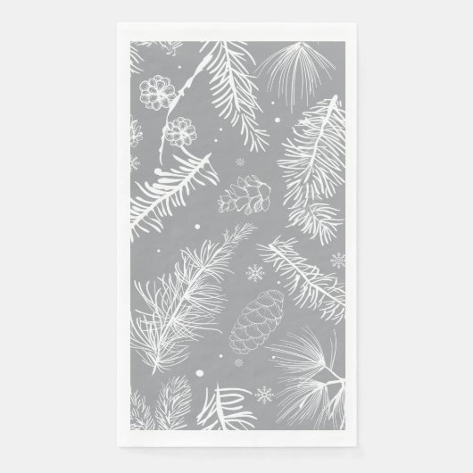 Zweige und Kiefernholz 4 Serviette (Vorderseite)