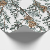 Zweige und Zapfen der blauen Juniperbaume Geschenkpapier (Ecke)