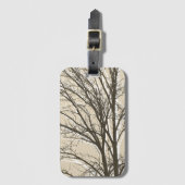 Zweige von Cream Beige Brown White Trees Gepäckanhänger (Vorderseite Vertikal)
