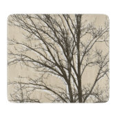 Zweige von Cream Beige Brown White Trees Schneidebrett (Vorderseite)