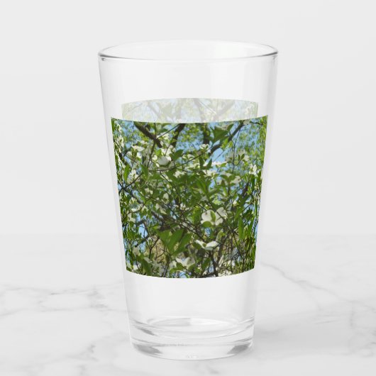 Zweige von Dogwood-Blüten Frühlingsbäume Glas (Rückseite)