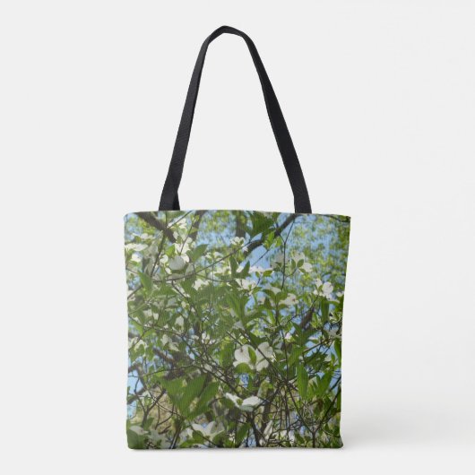 Zweige von Dogwood-Blüten Frühlingsbäume Tasche (Rückseite)