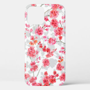 Zweige von Kirschblüten auf weißem und grauem Rück Case-Mate iPhone Hülle