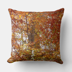 Zweige von orangen Blättern Herbst Natur Kissen