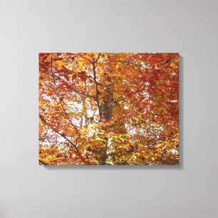 Zweige von orangen Blättern Herbst Natur Leinwanddruck