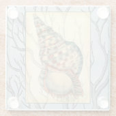 Zweige von Seashell und Bäumen Glasuntersetzer (Rückseite)