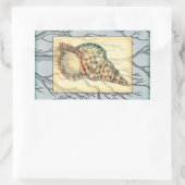 Zweige von Seashell und Bäumen Rechteckiger Aufkleber (Tasche)