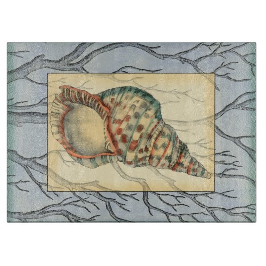 Zweige von Seashell und Bäumen Schneidebrett (Vorderseite)
