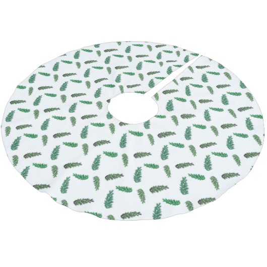 Zweige von Waldkiefern Polyester Weihnachtsbaumdecke (Schrägansicht)