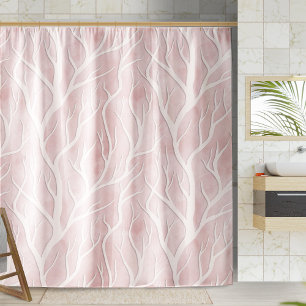 Zweige von weichem Rosa und Creme Duschvorhang