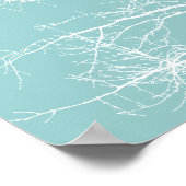 Zweige von weißen Bäumen Poster (Ecke)