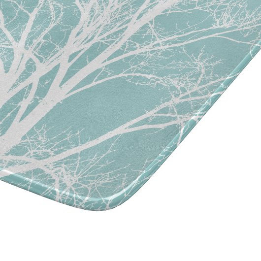 Zweige von weißen Bäumen Schneidebrett (Ecke)