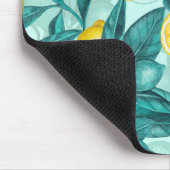 Zweige von Zitronen in blau und gelb Mousepad (Ecke)