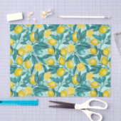Zweige von Zitronen in blau und gelb Seidenpapier (Handwerk)