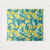 Zweige von Zitronen in blau und gelb Wandteppich (Vorderseite (Horizontal))