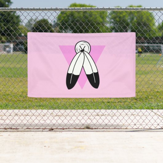 Zweigeile rosa Dreiecksflagge Banner (Insitu)
