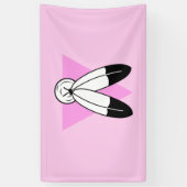 Zweigeile rosa Dreiecksflagge Banner (Vertikal)
