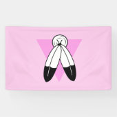 Zweigeile rosa Dreiecksflagge Banner (Horizontal)