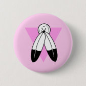 Zweigeile rosa Dreiecksflagge Button (Vorderseite)