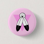 Zweigeile rosa Dreiecksflagge Button (Vorderseite)