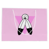 Zweigeile rosa Dreiecksflagge Große Geschenktüte (Rückseite)
