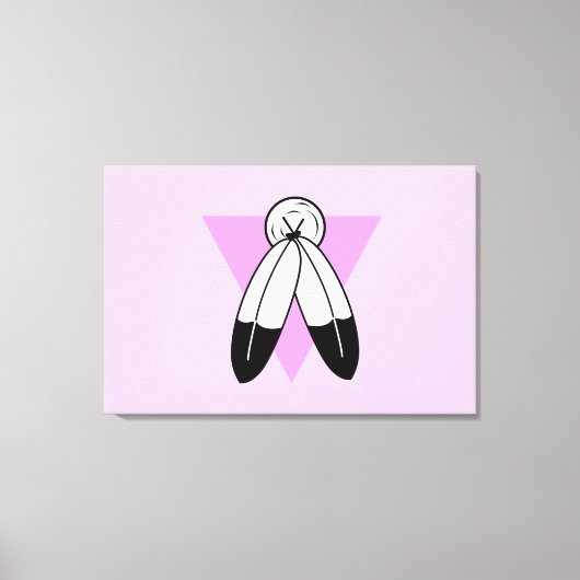 Zweigeile rosa Dreiecksflagge Leinwanddruck (Vorderseite)
