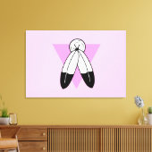 Zweigeile rosa Dreiecksflagge Leinwanddruck (Insitu (Wohnzimmer))