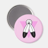 Zweigeile rosa Dreiecksflagge Magnet (Vorderseite/Rückseite)