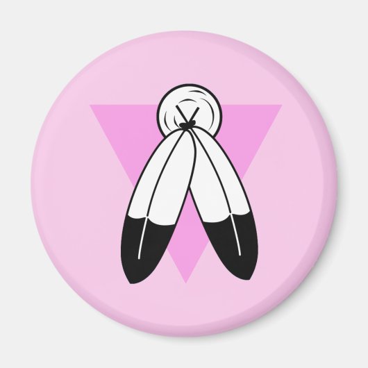 Zweigeile rosa Dreiecksflagge Magnet (Vorne)