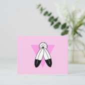 Zweigeile rosa Dreiecksflagge Postkarte (Stehend Vorderseite)