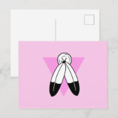 Zweigeile rosa Dreiecksflagge Postkarte (Vorne/Hinten)