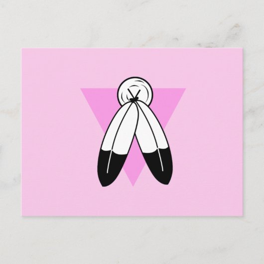Zweigeile rosa Dreiecksflagge Postkarte (Vorderseite)