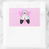 Zweigeile rosa Dreiecksflagge Rechteckiger Aufkleber (Tasche)