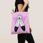 Zweigeile rosa Dreiecksflagge Tasche (Von Nahem)