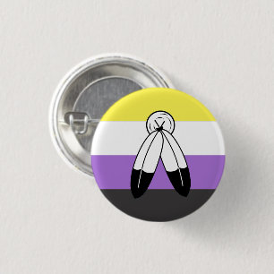 Zweigeiriges Nonbinär-Pride-Flag Button