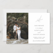 Zweiggarten mit Minimalistischem Olivenöl Save the Magneteinladung (Vorderseite)