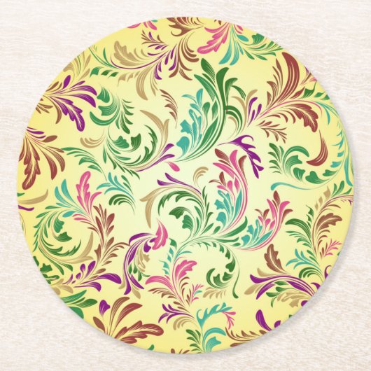 Zweigmuster Design-444555 Runder Pappuntersetzer (Vorderseite)