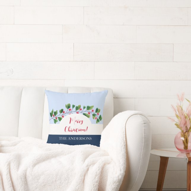 Zweigniederlassung Blaue und grüne Wasserfarbe Ber Kissen (Liege)