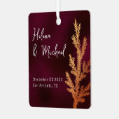 Zweigniederlassung Burgund und Kupfer Winter Hochz Ornament Aus Metall (Vorderseite links)