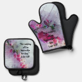 Zweigniederlassung Cherry Blooms und Küche mit Sch Ofenhandschuh & Topflappen-Set (Vorderseite/Rückseite)