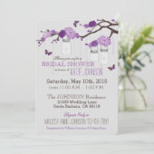 Zweigniederlassung Dahlia Blume Modernes Brautpart Einladung (Stehend Vorderseite)