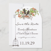 Zweigniederlassung der Korallen Vintage Vögel Save Einladung (Vorderseite)